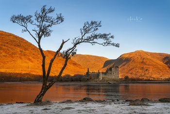 Orange and blue, Kilchurn Castle, Scottish Highlands