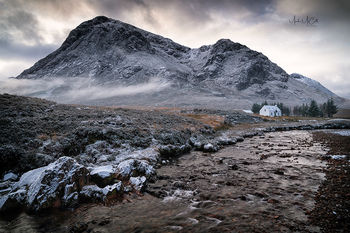 Mist and snow, Lagangarbh, Glencoe, Scotland