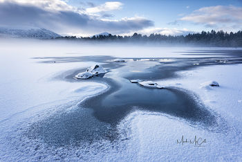 Rising mist, Loch Morlich, Cairngorm, Scotland
