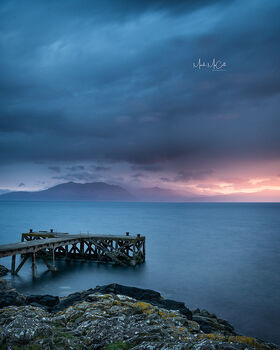 Dying embers, Portencross, Ayrshire, Scotland