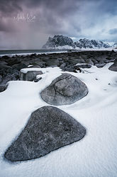 Stepping stones, Utakliev, Lofoten Islands, Norway