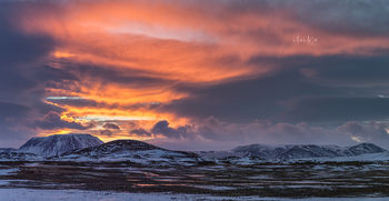 Volcanic sunrise, Northern Iceland