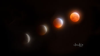 Super wolf blood moon (Lunar eclipse) Progression, January 2019