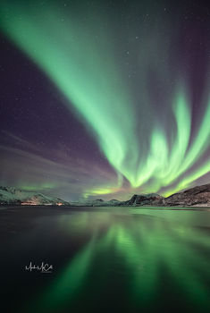 Aurora Borealis at Tromvik, Tromso, Arctic Norway