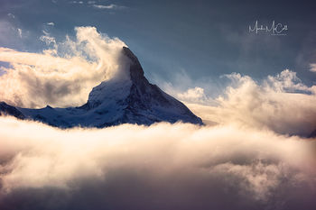 Matterhorn in the clouds, Switzerland