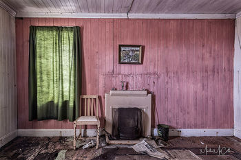 Abandoned house interior, Harris, Outer Hebrides, Scotland