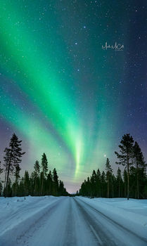 Aurora Road, arctic Sweden