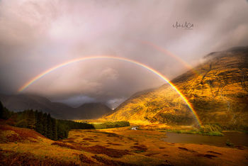 Chasing rainbows, Glen Etive, Scotland