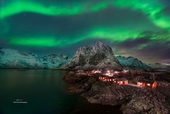 Aurora over Hamnoy, Lofoten islands, Arctic Norway