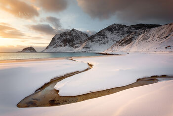 Meandering stream, Haukland, Lofoten islands
