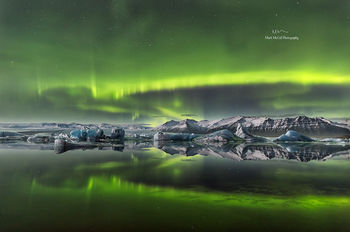 Aurora Borealis over Jokulsarlon, Iceland