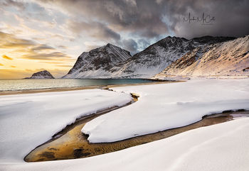 Meandering stream, Haukland, Lofoten islands
