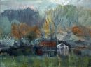 'Shed in the trees', oil on canvas, 30x40cm