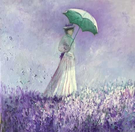 Lady with a parasol - after Monet