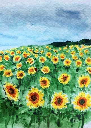 Impressionistic Sunflower Field