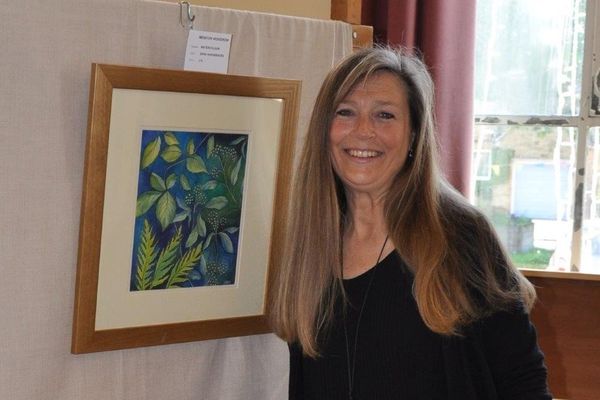 Sara at the exhibition