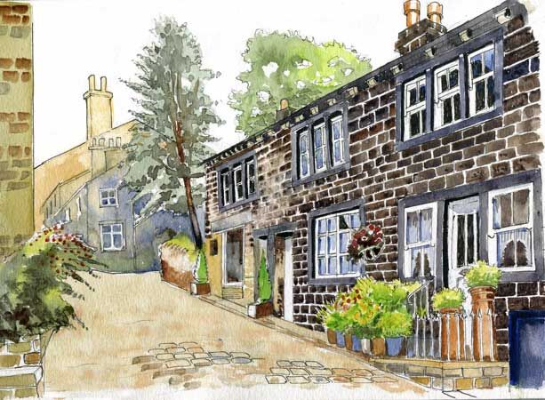 Cottages in Haworth Main Street