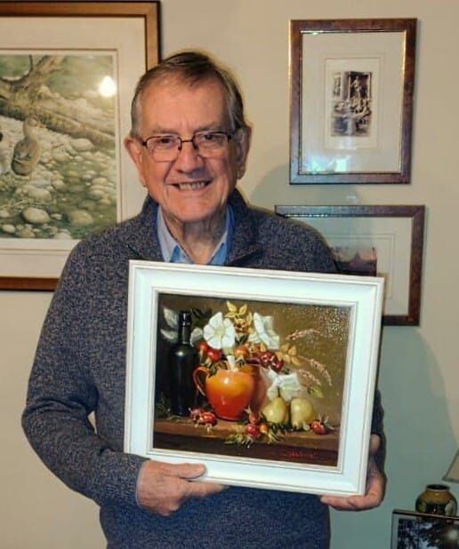 Bob won first prize in exhibition raffle
