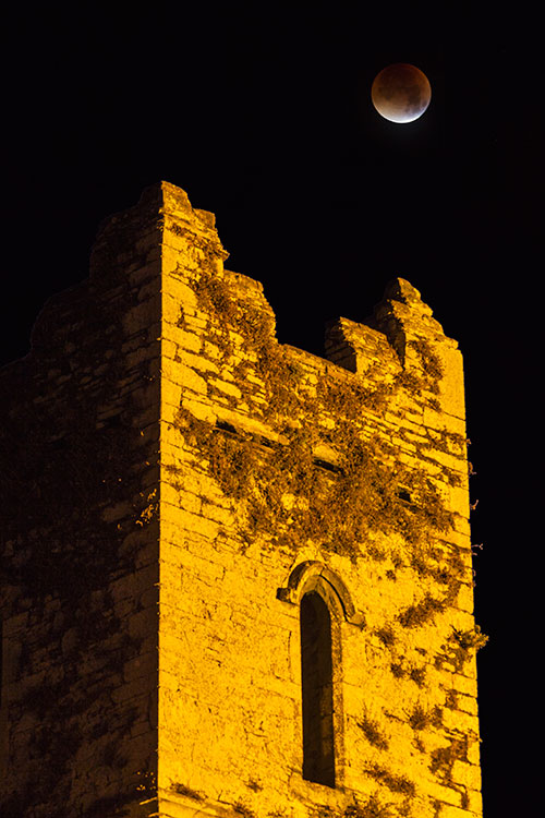 Blood moon over Timoleague Abbey