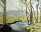 Light through the trees by David Copestake - Oil