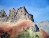 Mountains from Col Du Glandon by Cherie Chapman - Watercolour