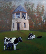 Pepperpot with Cows By John Conway & SAS Wed Group - Acrylic - 610 x 725