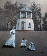 Pepperpot with Lady & Children By John Conway & Wed Group - Acrylic - 610 x 725