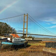 The Humber Bridge from Barton up on Humber