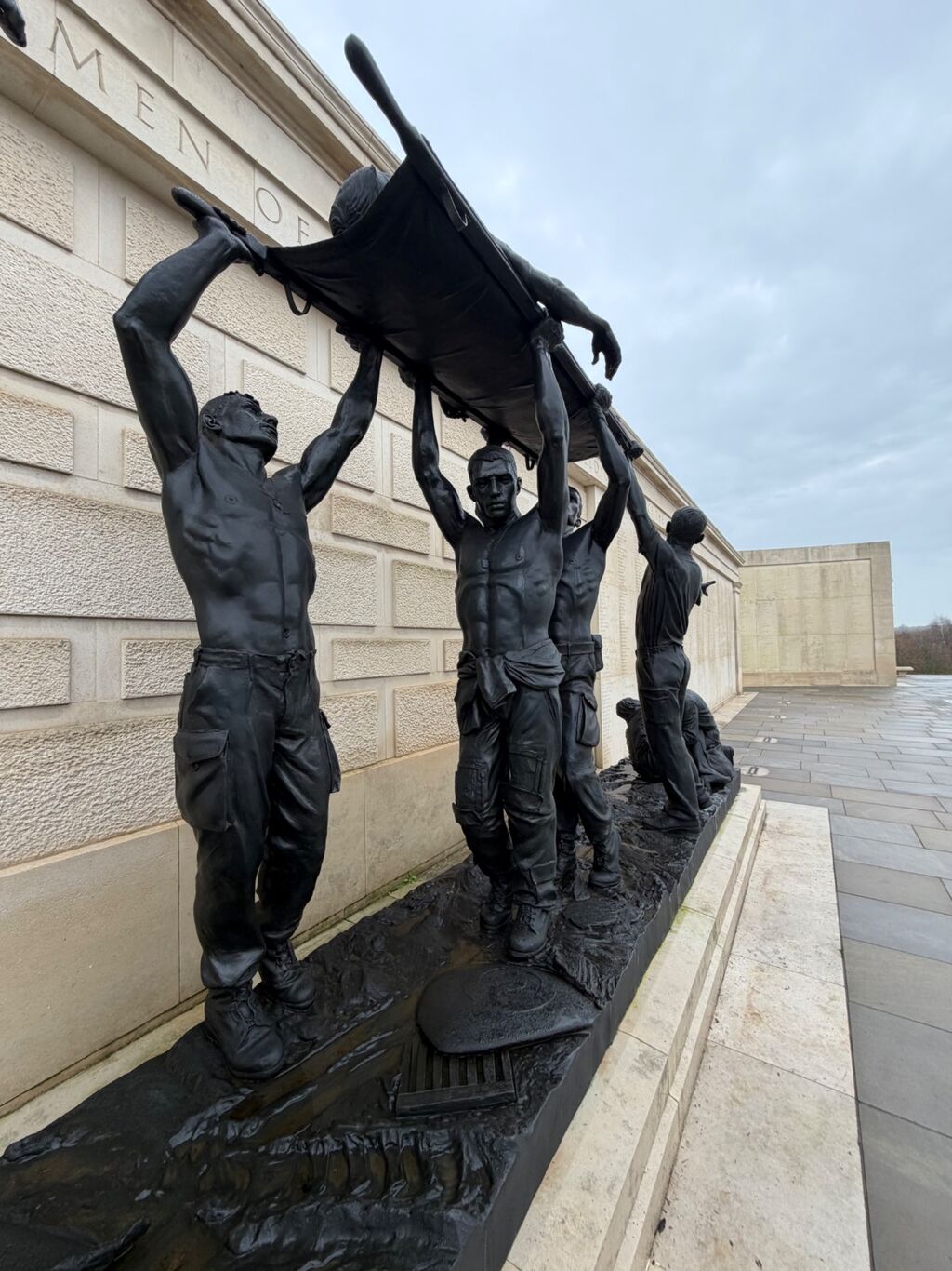 A sculpture within The Armed Services Memorial