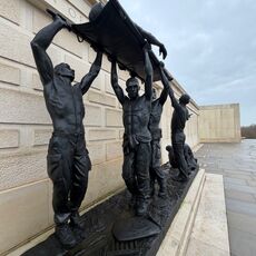 A sculpture within The Armed Services Memorial