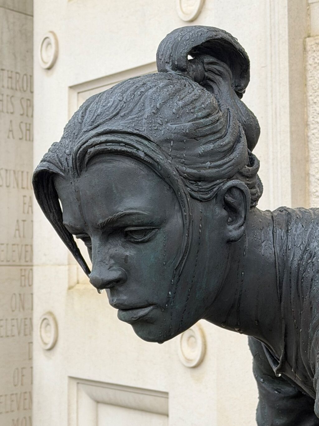 Part of a sculpture within The Armed Services Memorial