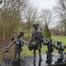 A section of a memorial to wartime evacuees