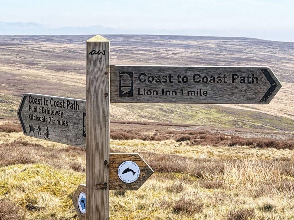 A signpost on the Coast To Coast Walk