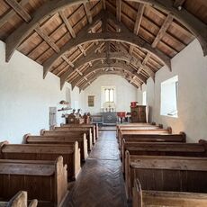 The interior of the chapel at Mwnt