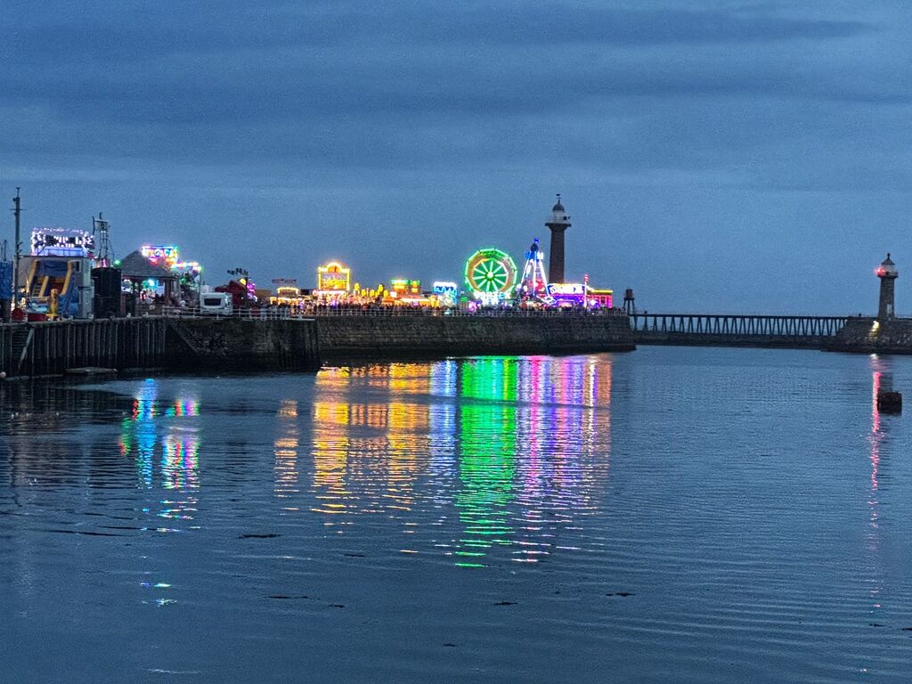 Whitby Harbour at night