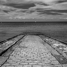 Slipway at Whitstable in Black & White