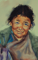 'NEPALESE WEAVER', pure watercolour