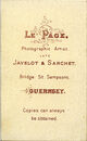 Le Page Photo cdv back