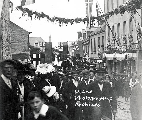 Coronation Celebrations June 1911 Victoria Street Alderney zoom