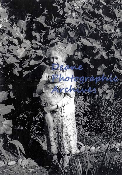 Miss M A Bonamy Collings in her Garden early 1960s