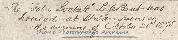 John Lockett at St Sampsons Evening October 21st 1875 Crew Members etc Pic2