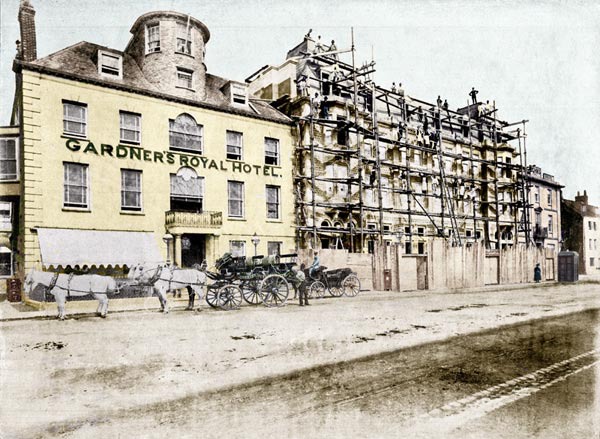 Gardner's Royal Hotel showing the new annexe being completed.