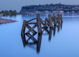 Cardiff Bay at dusk.
