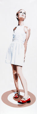 TWIGGY - RED SHOES. 36"X12".