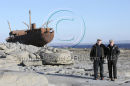 Ruairí Ó Conghaile & Michael Anthony O'Donnell at The Plassy, Inis Oirr on 50th Anniversary (8th March, 2010) of its wrecking Ref. # DSC6268