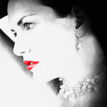 Girl with red lips.  Jewellery catalogue front cover.