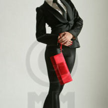 Girl with red bag. Catalogue.