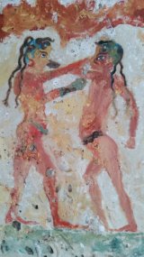 minoan boxing girl and boy