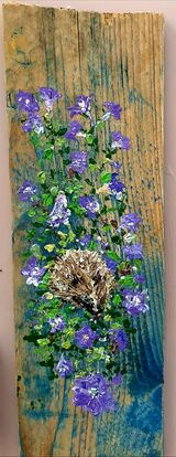 Hedgehog on Driftwood