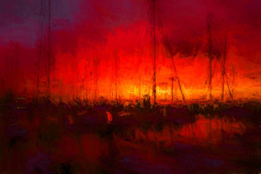 Sunset over Victoria Dock